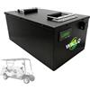 WILLQ Batteria per Carrello da Golf 36V 48V 100Ah, Batteria LiFePO4 | Pacco batterie al litio ferro fosfato 38,4V 51,2V, motore di ricambio per triciclo, maniglia portatile, spia luminosa