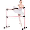 RELAX4LIFE Sbarra per Danza Classica e Ginnastica Artistica, Sbarra a Doppio Palo Regolabile In Altezza, Doppia Barra di Danza Portatile, Barra da Ballo Autoportante in Metallo,124,5x71x120cm