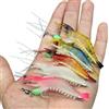 Generic Set di 5 esche morbide e luminose per gamberetti, 5 colori, esche da pesca con ganci e perline, per spigola, trota, pesce gatto, salmone, acqua dolce e salata