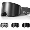 Odoland Occhiali da Sci Fotocromatici Maschera Snowboard per Adulti Unisex | Lenti cilindriche fotocromatiche, Antiappannamento, Protezione UV400, Occhiali da snowboard per Adulti Ragazzi Uomo Donna