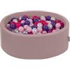 KiddyMoon piscina di palline rotonde 90x30cm/300 palline? pozzetti per palline da 7cm per piscina per bambini, eu, erika colori: rosa cipria/perla/viola/rosa scuro