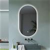 AHD Amazing Home Design Specchio da bagno moderno ovale retroilluminato 50x80cm Luci LED Konughs M