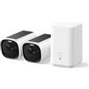 eufy Security eufy by Anker E40 2-Cam Kit(HomeBase 2), Telecamera Wi-Fi Esterno | Pannello Solare, Sicurezza Wireless, Risoluzione 2K, Visione Notturna MaxColor, IP67, Memoria Locale.