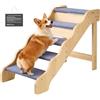 VEVOR Scale in Legno per Animali Domestici con 5 Gradini per Letti Alti, Divani e Auto, Capacità di Carico di 68 kg, Superficie Antiscivolo, Scaletta Stabile per Cani e Gatti di Piccola, Media Taglia