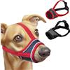 Plipdhy 2 Pezzi Museruola per Cani Taglia Media in Nylon,Morbida e Traspirante con Cinghia Regolabile - Antimorso,Antiabbaio,Anti-Masticare,Sicura e Comoda per Labrador,Border Collie,Beagle (Nero,Rosso）
