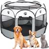YuLiMirich Recinto Cani da Interno, Recinto Pieghevole per Cani e Gatti, Recinti Gioco per Cane, Box Pieghevole per Cane, Portatile Recinto per Animali pour Gatti, Cani, Conigli (Grigio, S)