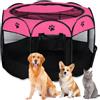 YuLiMirich Recinto Cani da Interno, Recinto Pieghevole per Cani e Gatti, Recinti Gioco per Cane, Box Pieghevole per Cane, Portatile Recinto per Animali pour Gatti, Cani, Conigli (Rosa rossa, S)