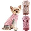 VPB Lot de 2 Pull Chien Petite Taille et Doux Pull Chien Petite， Pull pour chien en tricot chaud d'hiver à col roulé Manteau pour Chiens pour Bouledogue Français Teckel Chihuahua (M) Kaki Rose