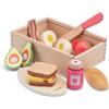 Woet® Set Colazione da Tagliare in Legno con Scatola | Cibo giocattolo in legno, colazione da tagliare, 8 pezzi, scatola per riporre, accessori da cucina, da 2 anni