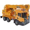Kids Globe 2Play Scania 510422 - Carrello per gru (giallo, con luce e suono, azionamento frizione, braccio estensibile, 56 x 20 x 30 cm, veicolo per bambini, veicolo per giocare, carrello per gru per