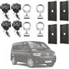 Twowinds Ancoraggio Bagagli 7H5883189E Compatibile con VW T5, T6 | Multivan, California - 7H5883084C - Viti Fissaggio Carico Rotaia - Base Protezione (4 anelli, 4 viti, 4 supporti)