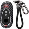 KUNIO Custodia per chiave auto, adatta per Mercedes Benz Classe C W206 GLC X254 EQE 350 GLC 300 4MATI S classe 2023 2024 portachiavi fibra di carbonio metallo 3 tasti custodia portachiavi B rosso