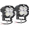 Willpower 2x Mini Faro LED 3 Pollici 30W 3000LM, Faretto LED 12V 24V, Flood Spot Luci da Lavoro Fendinebbia per Trattore Fuoristrada Camion Escavatore Barca Auto ATV 4x4 Moto, 6000K Bianca, IP67
