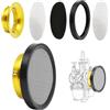 ZSDTRP Filtro aria per carburatore Carb Velocity Stack in lega di alluminio con filtro in spugna e maglia in acciaio per PWx21-30mm (oro, 50mm)