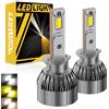 KaiDengZhe H1 LED Lampadina per Fari, 2 PZ Nuovo Tri-colore (6500K 4300K 3000K) Lampadina per Fari H1 Canbus 12-24V 120W Kit LED Abbaglianti/Anabbaglianti 800% Luminosità Sostituzione Alogena