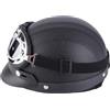 Sorandy Casco Moto Aperto Mezzo Casco in Pelle per Scooter con Visiera Occhiali da Sole Leggero in Pelle Sintetica Fodera Morbida Sciarpa Rimovibile per Motociclisti Moto e Scooter