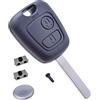 ANGOFIZ Cover chiave telecomando compatibile con Peugeot 107 207 307 407 807 Citroen C1 C2 C3 C4 C5 Toyota Aygo + lama vergine VA2 + 2 pulsanti interruttore + batteria
