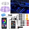 Sunshine smile Illuminazione interna a LED per auto, 6 m/5 in 1 RGB, illuminazione interna auto, app + controllo remoto, illuminazione per interni laser, illuminazione multicolore (colore