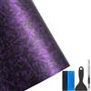 NewL Pellicola Vinile Fibra Carbonio Forgiato Opaco Viola 30 x 100 cm | Carbonio forgiato opaco, kit installazione incluso, autoadesivo, canali anti-bolle, adatto per carrozzeria auto, mobili