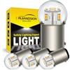 Ruiandsion BA15D 12V bianco caldo 1130 1142 1176 3014 12SMD lampadine LED di ricambio per luci posteriori di auto, rimorchi, barche e camper (confezione da 4)