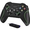 Yosikr Controller wireless per Xbox One, controller di gioco da 2,4 GHz, compatibile con Xbox One/One S/One X/One Series X/S/Elite/PC Windows 7/8/10 con doppia vibrazione integrata (nero)