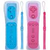 Tevodo Wii Remote Controller, 2 confezioni di aggiornamento Wii Wireless Controller Compatibile con Wii Wii U (blu e rosa)