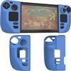 AJKTHGE Guscio protettivo in silicone compatibile con Steam Deck, con texture antiscivolo, per Steam Deck, copertura anti-collisione con 4 tappi per pollice, colore: blu