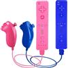 PGYFDAL - Telecomando e joystick Nunchuck per console wii/wii u (rosa e blu scuro)