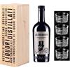 Generico Jefferson Amaro importante 700 ml cassa legno originale e confezione 4 bicchieri 'Equilibrio' origionali Vecchio Magazzino Doganale - Migliore amaro al mondo 2018 idea regalo natale