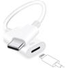 LecLooc Adattatore audio da USB C a Lightning per cuffie con dati di ricarica per iPhone 16 15 Plus Pro Max, tipo C maschio a femmina, convertitore per auricolari Lightning per iPad Pro Air Mini MacBook