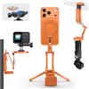 OMOTON TP02-Ultra - Supporto per fotocamera e telefono con adattatore da 1 | Built-in 0,6 cm & Arca Base, Morsetto, Magnetico & Treppiede Setup per iPhone, Pocket / Action Camera