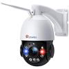 Ctronics 30X Zoom 5MP Telecamera Wi-Fi Esterno Metallo,Videocamera | Sorveglianza 5/2,4Ghz Visione Notturna, Telecamere Rilevazione Umana/Auto Track/Zoom, Bluetooth/PC/Cloud, Metal(Bianco)