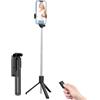 Generico Selfie Stick Tripod - ABS Aluminium Alloy Adjustable Phone Camera Stand | 19cm Compact Design Extends to 70cm, Angle Adjustable Bracket with Click Photo Function for Selfies, Vlogging and T