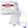 general merchandising Sacca urinaria monouso 2000 ml, 15 pezzi, rubinetto a T, tubo 90 cm | Scala ogni 100 ml · Valvola antireflusso · PVC medicale trasparente · Raccordo universale · Busta sigillata · ISO 13485