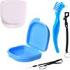 SV life [Kit 5 pz] Custodie per Apparecchio Dentale + Spazzolino Pulizia + Accessori di Sicurezza | Astuccio Traspirante | per Retainer, Dentiera, Bite, Allineatore