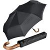 iX-brella - Ombrello da uomo XXL 121 cm con vero manico in legno e accensione automatica