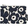 Marimekko Vilja - Mini beauty case, colore: Ecru/blu navy, 17 x 23 x 10 cm, 9 x 18 x 7 cm, 21 x 14 cm, Ecru/Navy, Contemporaneo