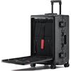 Quivora‌ Valigia con scomparto per laptop, 54x38x23 cm Struttura in alluminio senza cerniera Valigia cabina con porta USB/Type-C, doppia serratura TSA, 4 ruote girevoli, nero spazio