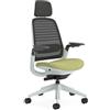 Steelcase Sedia da ufficio ergonomica: Series 1, con Poggiatesta, Verde | Consegnata assemblata, ruote universali, materiali premium, fino a 150 kg e 190 cm, comfort della seduta.