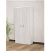 Dmora Guardaroba 2 Batangas, Mobile Camera da Letto, Cabina Ante, Armadio Appendiabiti, Made in Italy, 80x52h170 cm, Bianco e Rovere