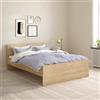 Dmora - Letto piazza e mezza Geraldine, Sommier per camera da letto, Giroletto per stanza, Struttura porta materasso, 197x146 h80 cm, Rovere
