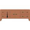 DRW Mobile TV in abete stile orientale, color moka, 130 x 24 x 51 cm