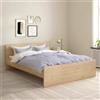 Dmora - Letto Matrimoniale Hortense, Sommier per Camera da Letto, Giroletto per Stanza, Struttura Porta Materasso, 207x166 h80 cm, Rovere