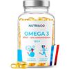 NUTRI & CO Olio di Pesce EPAX® Omega 3 - Elevata Concentrazione DHA (750 mg) - Trigliceridi Naturali (rTG) - TotOx < 10 - Senza Ritorno di Gusto - 120 Capsule - Prodotto in Francia - NUTRI&CO