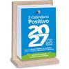 Il Calendario Positivo Calendario Positivo 2027 Motivazionale | Con Supporto in Legno di Faggio, da Tavolo | Affronta le Giornate col Sorriso ed un Pensiero filosofico | Idea Regalo geniale | Misure 12x17x5,5 | Luxury Pack