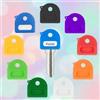 Generic 10Pcs Silicone Key Cover Caps Etichette vuote Color Coded Tag Anelli | I cappucci identificativi in silicone elastico con etichette vuote scrivibili classificano facilmente le chiavi dell'ufficio
