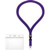 webbomb Custodia per tessere ZIP porta badge impermeabile e flessibile con cordino largo 2 cm (11 colori), cordino da collo + porta carte ZIP per 1-2 tessere carte d'accesso (Viola)