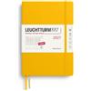 LEUCHTTURM1917 Planner settimanale 2027, A5, Sunflower, Inglese | Copertina rigida, griglia orario, carta senza acidi da 80 g/m², tasca a soffietto, 2 segnapagina, festività in 58 Paesi