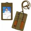 Zerquell Porta Badge Tattico, Staccabile, Tipo Badge con Cordino Regolabile, Cordino e Portapenne, per ID Tag, Biglietti da Visita per Lavori Esterni (Marrone Coyote)