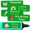 Haberdashery Online 50 Etichette Adesive Personalizzate con Nome 6 x 2 cm. Adesivi per Scuola, Libri, Borracce e Scatole Pranzo. Colore Verde Scuro